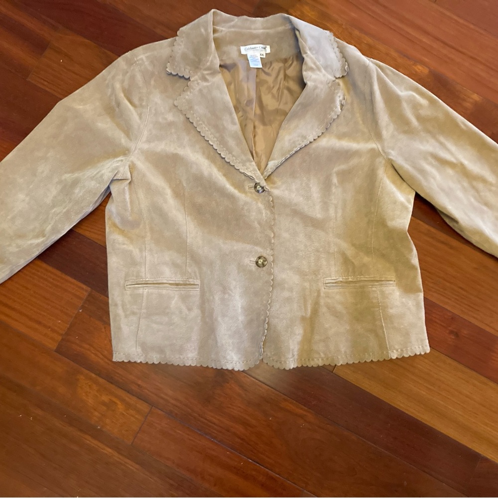SUEDE women’s jacket XXL cream color Coldwater creek LAST CALL CLOSING
